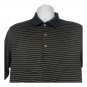 Bradley Allan Golf Polo Shirt Mens Medium Black White Striped Classic Fit