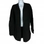 Basic Womens Black Open Front Cardigan Size Small Ribbed Texture
