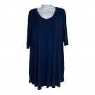 Piko Navy Blue V-Neck 3/4 Sleeve Swing Dress Bamboo Blend Womens Size S Piko Navy Blue V-Neck 3/4 Sleeve Swing Dress Bamboo Blend Womens Size S