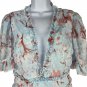 Chicme Womens Floral Ruffle V-Neck Cut-Out Back Dress Size M