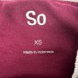 So Womens Burgundy Spaghetti Strap Dress With White Trim Size XS