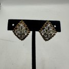 Vintage Gold-Tone Clip-On Earrings With Rhinestones Vintage Gold-Tone Clip-On Earrings With Rhinestones