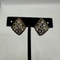 Vintage Gold-Tone Clip-On Earrings With Rhinestones
