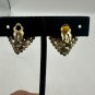 Vintage Gold-Tone Clip-On Earrings With Rhinestones