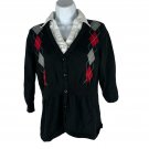 Elementz Womens Argyle Cardigan Sweater With 3/4 Sleeves Size S Elementz Womens Argyle Cardigan Sweater With 3/4 Sleeves Size S