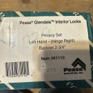 Pease Glendale Interior Privacy Lock Left Hand Brass Finish Backset 2-3/4"