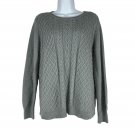 Karen Scott Gray Medium Cable Knit Acrylic Sweater Womens Long Sleeve Pullove