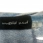 Heavy Washed Distressed Crewneck Sweatshirt Back Zip Feature Blue Long Sleeve