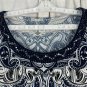 Rockmans Womens L Paisley Top Multi-Colored Embellished Scoop Neck Short Sleeves