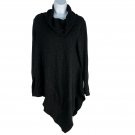Alfani Black Metallic Asymmetric Hem Sweater Womens Medium