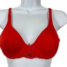 BeMe Womens Red Lace Push-Up Demi Bra 34A Adjustable Straps Comfortable Fit