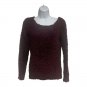 H&M Divided Womens Fuzzy Knit Sweater XS Burgundy Long Sleeve Pullover