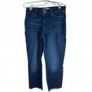 Signature Levi Strauss Womens Mid-Rise Straight Jeans W26 L32 Raw Hem Denim Blue Signature Levi Strauss Womens Mid-Rise Straight Jeans W26 L32 Raw Hem Denim Blue