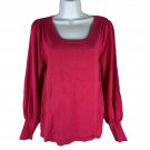 525 America Womens Long Sleeve Red Sweater Size M Rayon & Nylon Blend