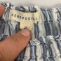 Aeropostale Womens XS Off-Shoulder Stripe Long Sleeve Cropped Blouse Blue White