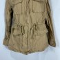 Old Navy Womens Tan Utility Jacket M 100% Cotton Drawstring Waist Full Zip