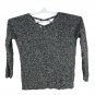ANA A New Approach Womens Size L Black White Knit Sweater Crisscross V Neck