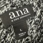 ANA A New Approach Womens Size L Black White Knit Sweater Crisscross V Neck