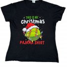 Port & Company Ladies Christmas Pajama Graphic Tee Large Black Santa Softball Port & Company Ladies Christmas Pajama Graphic Tee Large Black Santa Softball