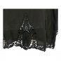 Charming Charlie Womens Black Crochet Hem Tunic Top Medium 3/4 Sleeve Keyhole De