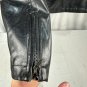 BC Ethic Mens Black Flame Print Faux Leather Jacket Medium Zip-Up Retro Style