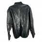 BC Ethic Mens Black Flame Print Faux Leather Jacket Medium Zip-Up Retro Style