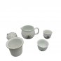 Ceramic Cat-Themed Portable Tea Set With Case Gold Accents White & Multicolor
