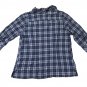 Dressbarn Womens Blue Plaid Button-Up Shirt Size 14/16 Casual 3/4 Sleeve