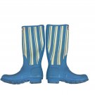 Hunter Womens Blue & Cream Striped Tall Rain Boots Size 5 Hunter Womens Blue & Cream Striped Tall Rain Boots Size 5