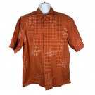 Rust Plaid Faded Glory Mens Button-Up Short Sleeve Shirt Size L
