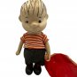Vintage Linus Plush Figure W/ Red Blanket Peanuts United Feature Syndicate 1960s