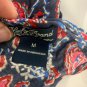 Lucky Brand Womens Tank Top Size M Paisley Print Sleeveless Blue Red Boho Style
