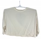 Old Navy Active Womens 2X Cream Long-Sleeve Open Back Design Go-Dry Top