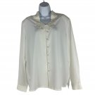 Liz Baker Embroidered Button-Up Blouse Women’s Size 12 Cream Long Sleeve Liz Baker Embroidered Button-Up Blouse Women’s Size 12 Cream Long Sleeve
