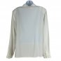 Liz Baker Embroidered Button-Up Blouse Womenâs Size 12 Cream Long Sleeve