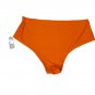 Cheek Boss Women's High-Waisted Orange Bikini Bottoms 2XL Nylon & Spandex