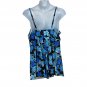 Beautife Womens Plus Size Swimdress XXXL Lake Blue Tropical Print One-Piece