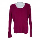 St. Johns Bay Womens Ribbed Knit Sweater Size Large Pink Scoop Neck Long Sleeve St. Johns Bay Womens Ribbed Knit Sweater Size Large Pink Scoop Neck Long Sleeve