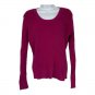St. Johns Bay Womens Ribbed Knit Sweater Size Large Pink Scoop Neck Long Sleeve