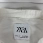 Zara Mens White Short Sleeve Mandarin Collar Button-Up Shirt Size L 100% Cotton