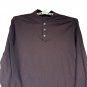 Van Heusen Mens XXL Maroon Long Sleeve Henley Shirt Classic Fit Cotton Blend