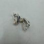 Vintage Silver & Enamel Clip-On Earrings With Blue Stone Accents