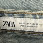 Zara Wide Leg Distressed Denim Jeans US Size 0 Light Wash