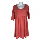 Garnet Hill Womens Babydoll Dress XS 3/4 Sleeve Coral Pink Scoop Neck Garnet Hill Womens Babydoll Dress XS 3/4 Sleeve Coral Pink Scoop Neck