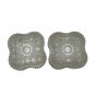 Pressed Glass Scalloped Edge Trinket Dish Ribbed And Diamond Pattern Details