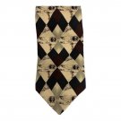 Ralph Martin Argyle Tie Silk Brown & Beige Pattern