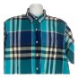 Old Navy Mens XXL Plaid Button-Down Short Sleeve Shirt Blue/Green 100% Cotton