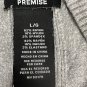 Premise Gray Open Front Womens Long Cardigan L Rayon Blend Pockets Lightweight