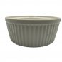 White Ceramic Round Baking Dish Ribbed Textured Sides Oven-Safe Cookware 7.5"x3"