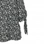 JNY Jones New York Womens Blouse Size 2X Black White Floral Print 3/4 Sleeves